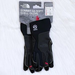 The North Face Black and Red Summit G4 Soft Shell Gloves